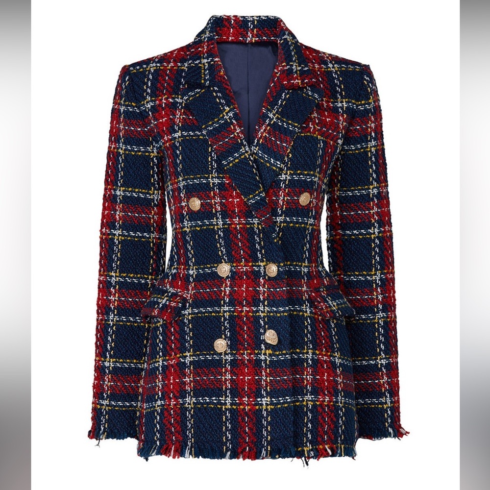 Blank NYC Prep School Plaid Blazer